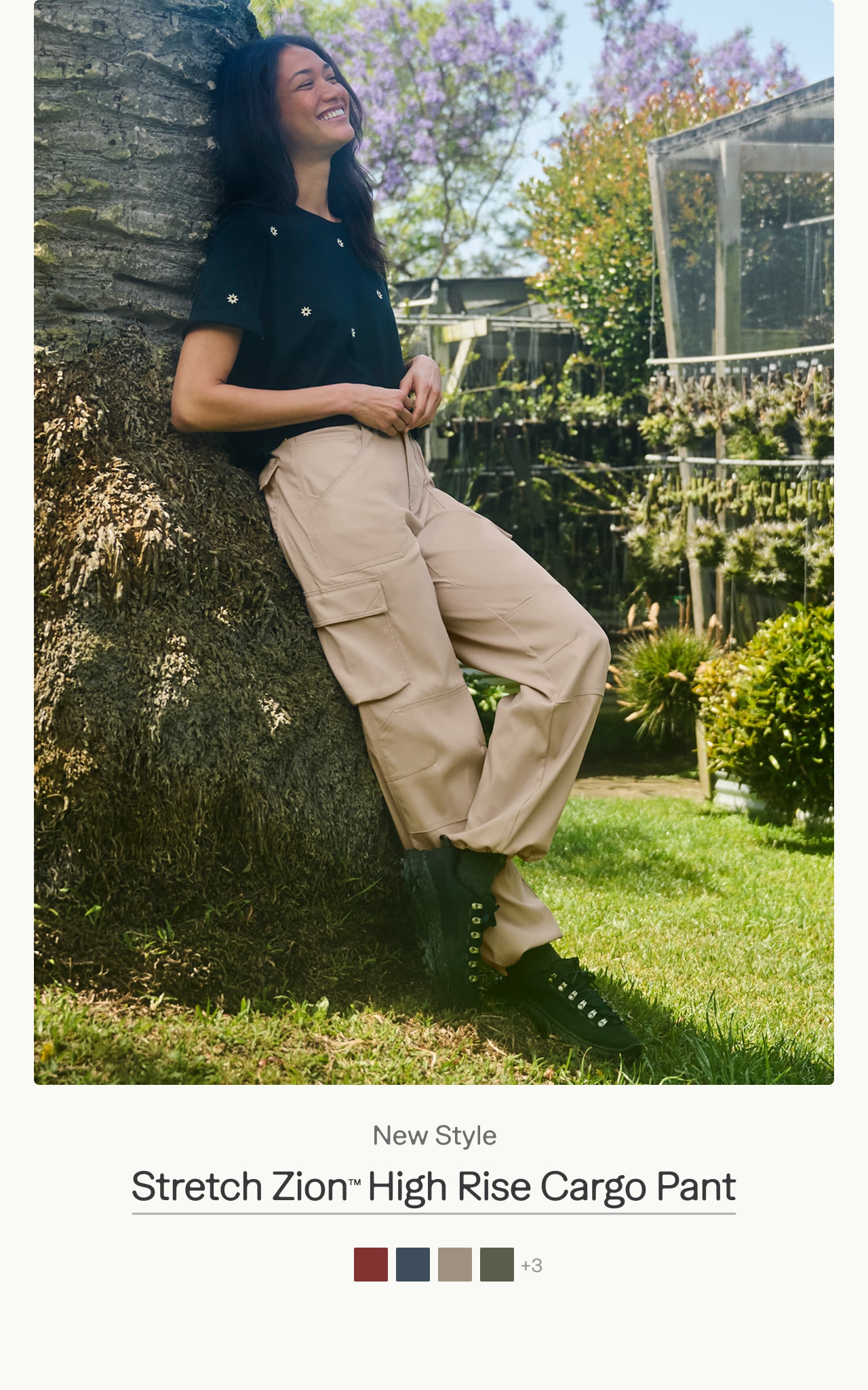 stretch zion high rise cargo pant